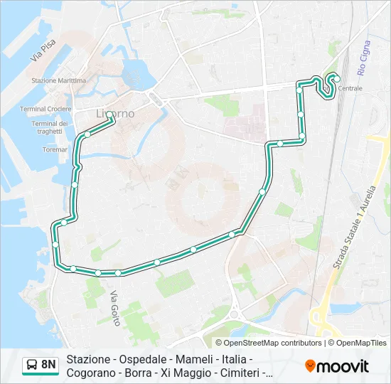 8N Bus Line Map