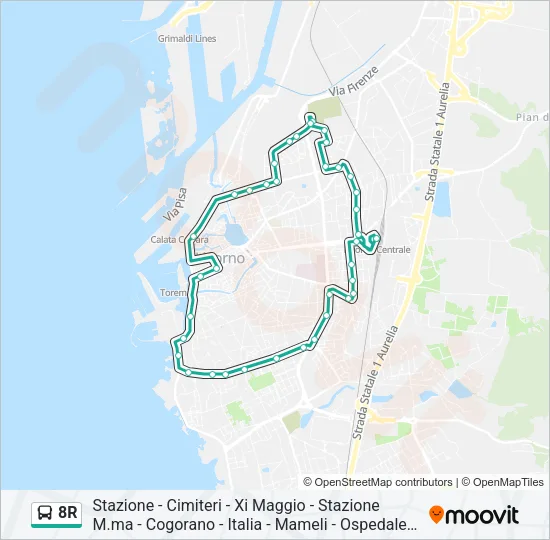 8R Bus Line Map