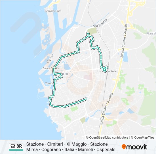 8R Bus Line Map