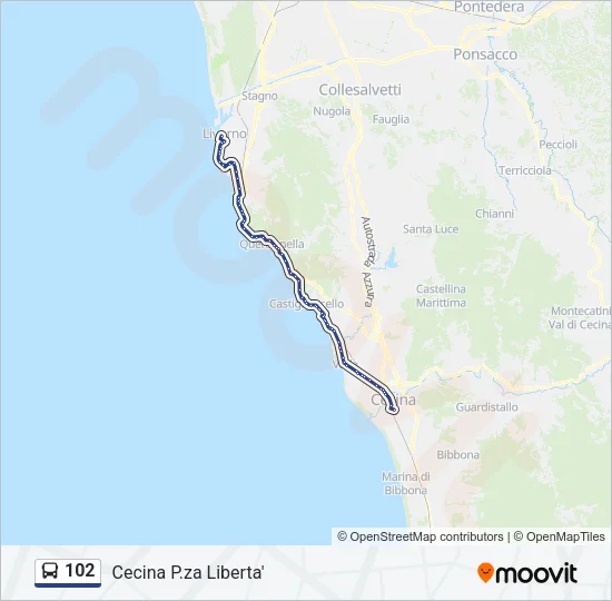 102 Bus Line Map