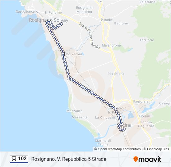 102 Bus Line Map