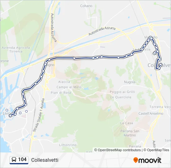 104 Bus Line Map