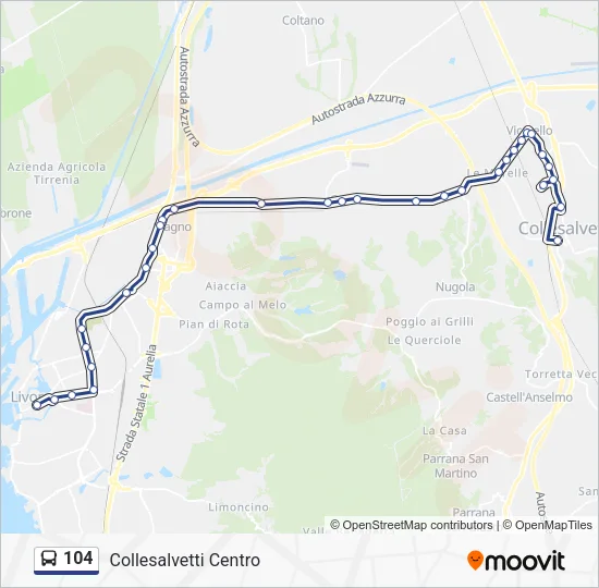 104 Bus Line Map