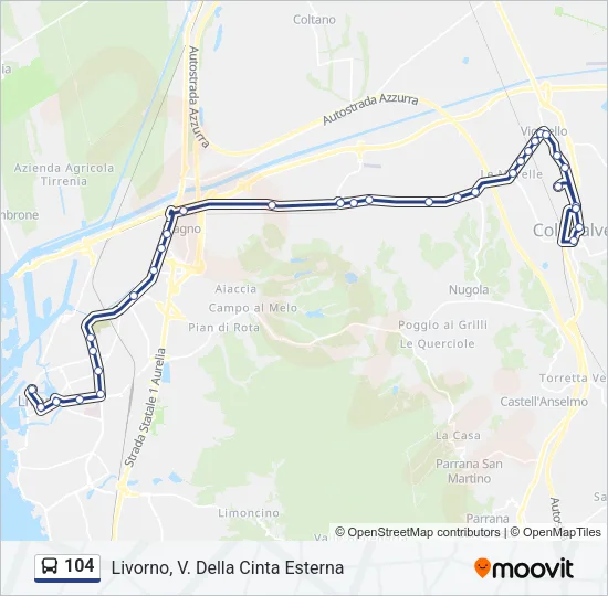 104 Bus Line Map