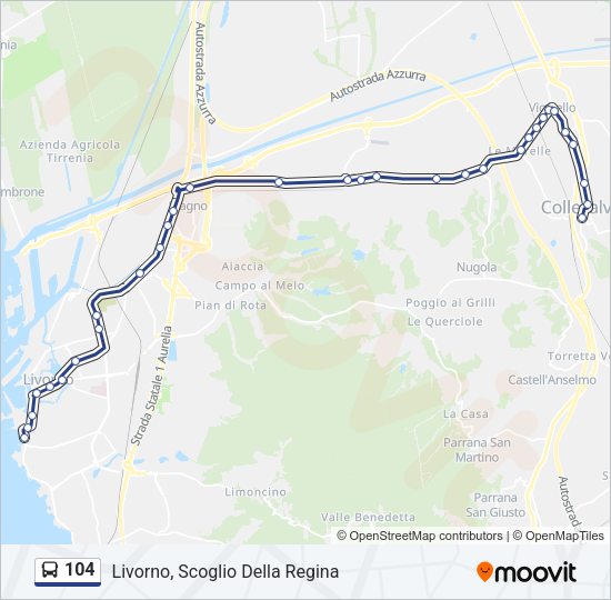 104 Bus Line Map