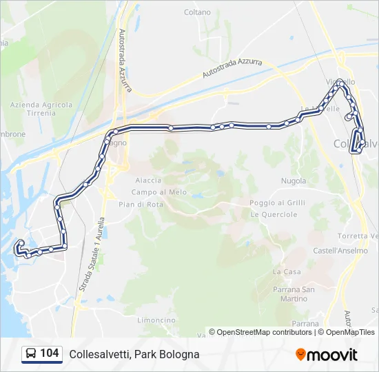 104 Bus Line Map