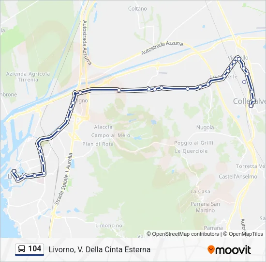 104 Bus Line Map