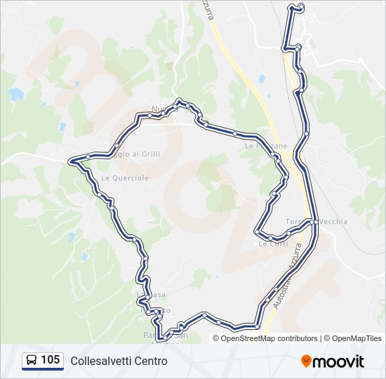 Percorso linea bus 105