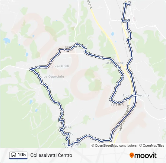 105 Bus Line Map