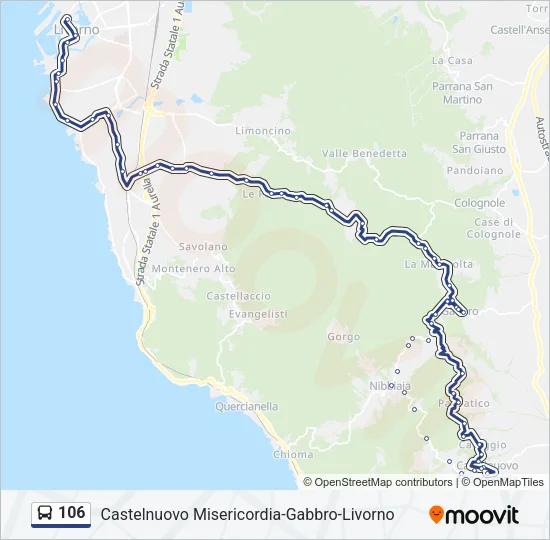 106 Bus Line Map