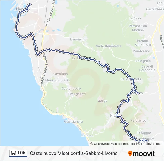 106 Bus Line Map