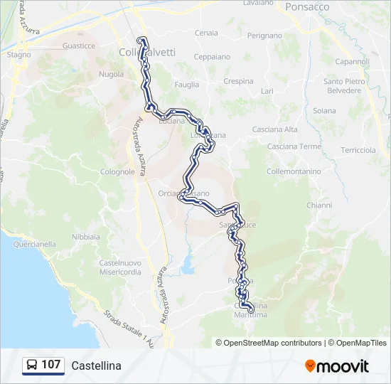 107 Bus Line Map
