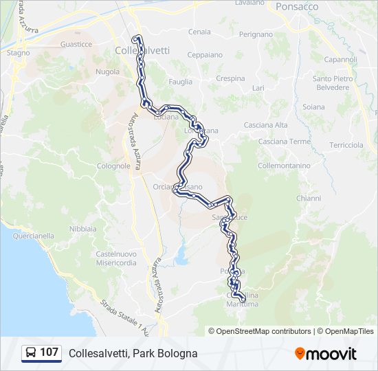 107 bus Line Map