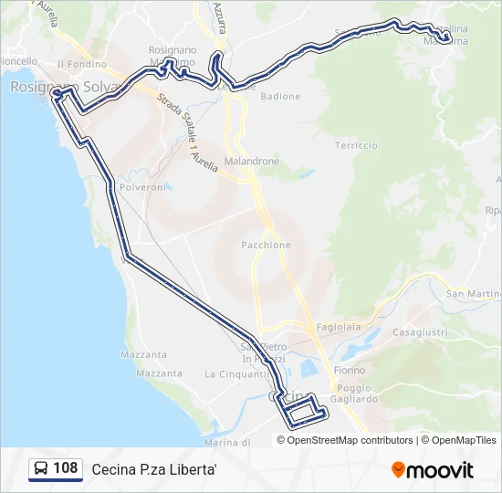 108 Bus Line Map