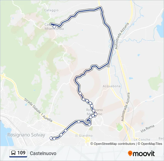 109 Bus Line Map