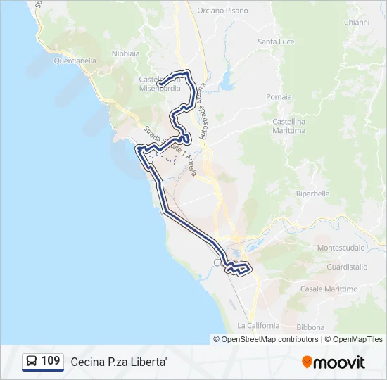 109 Bus Line Map