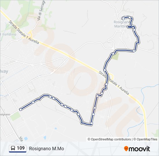 109 Bus Line Map