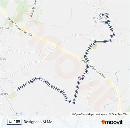 109 Bus Line Map