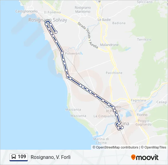 109 Bus Line Map