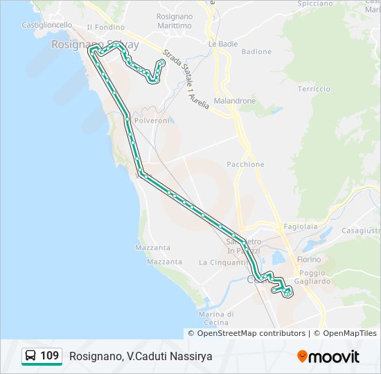 109 bus Line Map