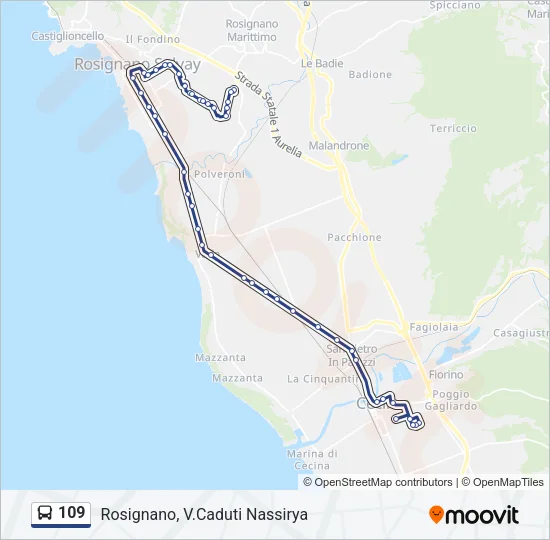 109 Bus Line Map