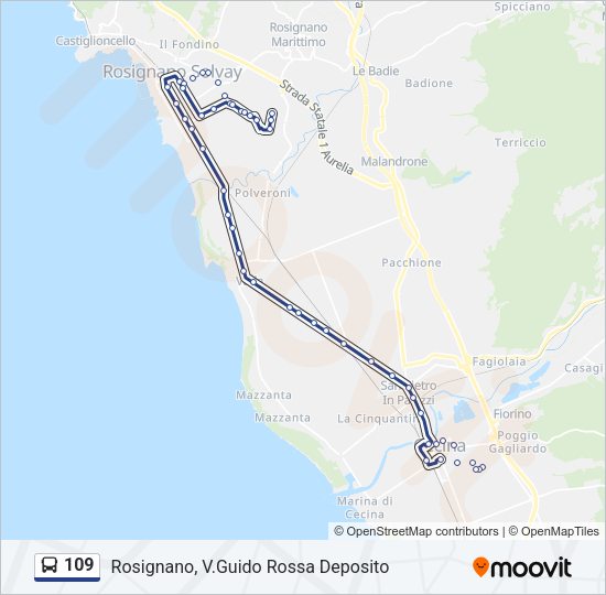 109 Bus Line Map