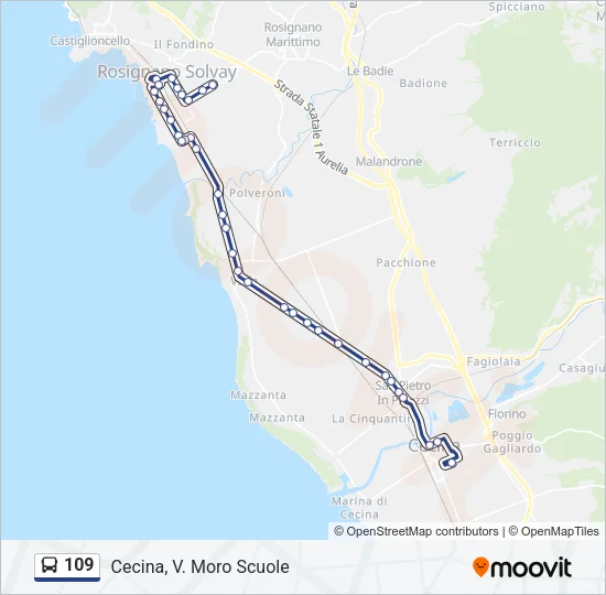 109 Bus Line Map