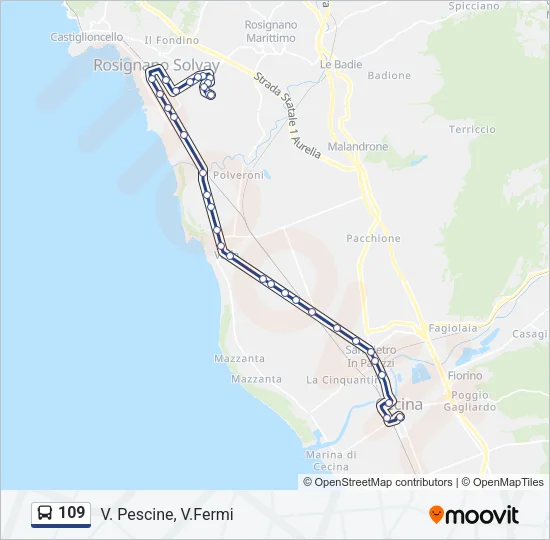 109 Bus Line Map