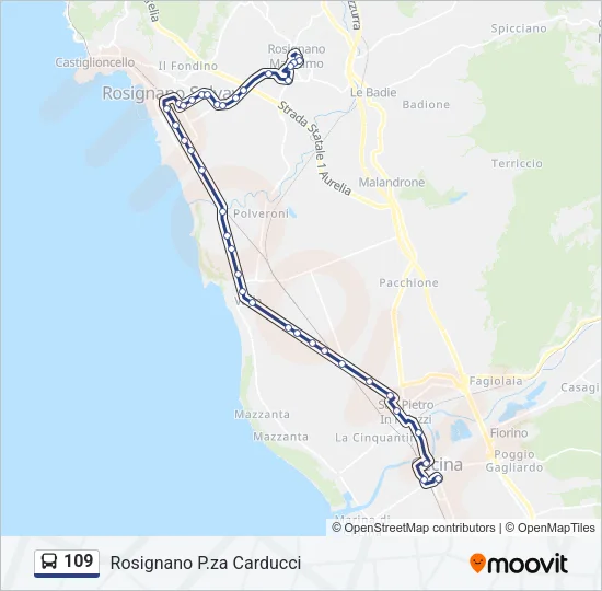 109 Bus Line Map