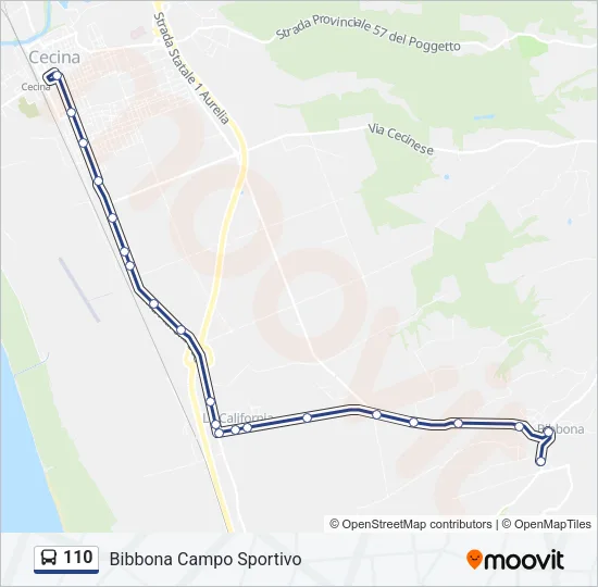 110 Bus Line Map