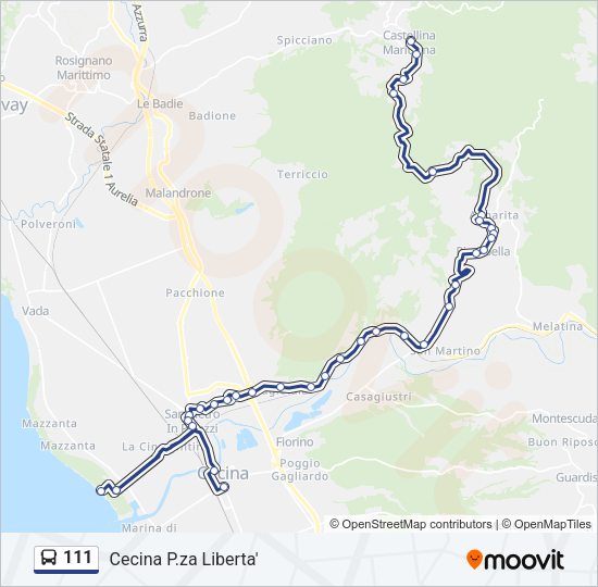 111 Bus Line Map