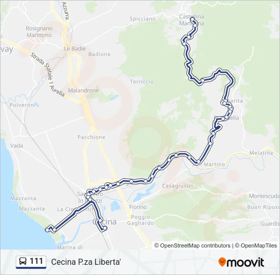111 Bus Line Map
