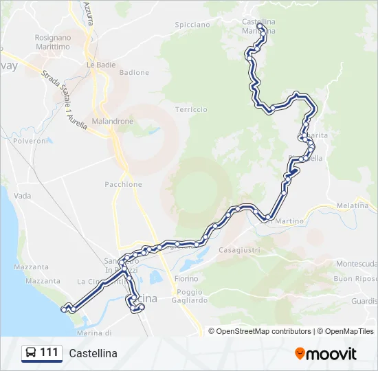 111 Bus Line Map