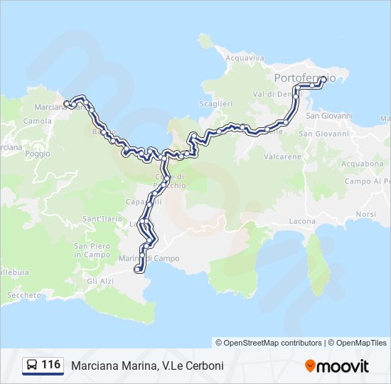 Percorso linea bus 116