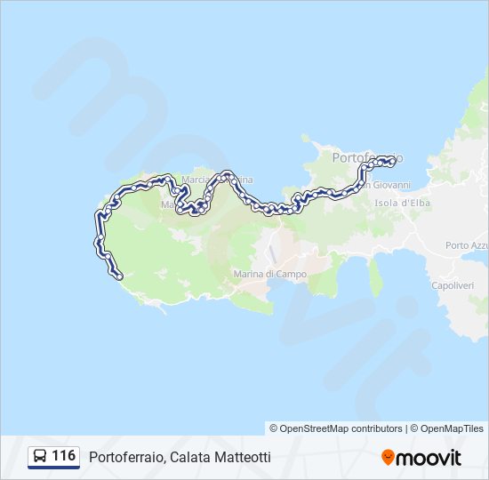 Percorso linea bus 116