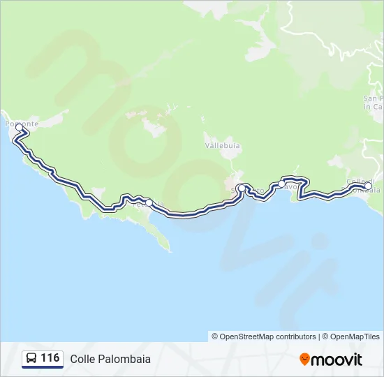 116 Bus Line Map
