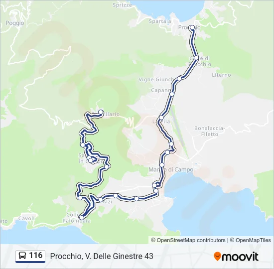 116 Bus Line Map