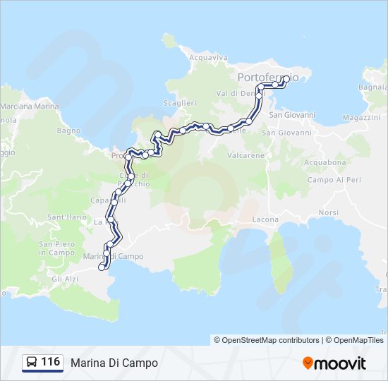 Percorso linea bus 116