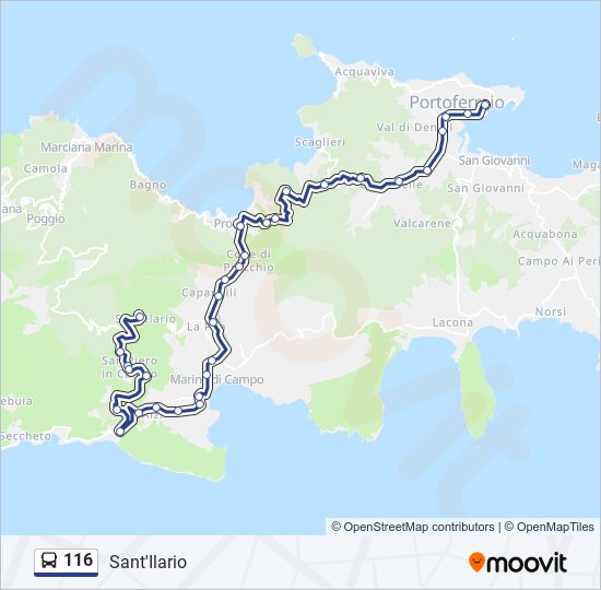 Percorso linea bus 116