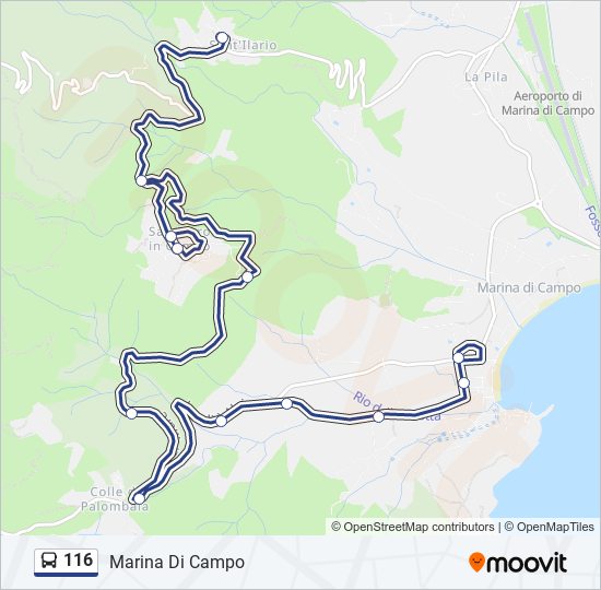 Percorso linea bus 116