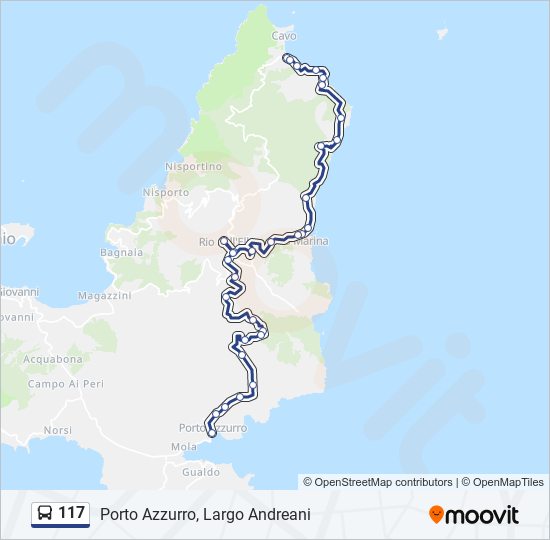 117 bus Line Map