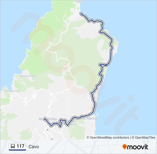 117 bus Line Map