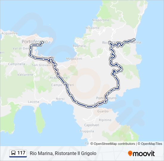 117 bus Line Map