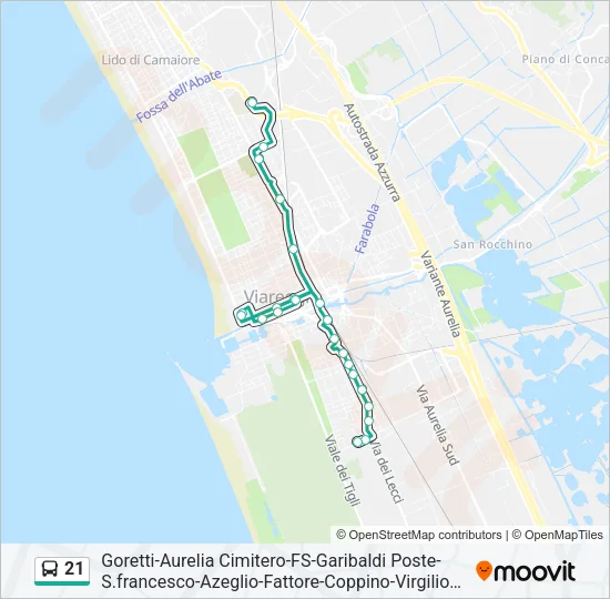 21 Bus Line Map