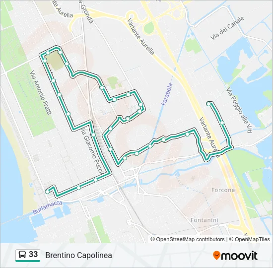 33 Bus Line Map