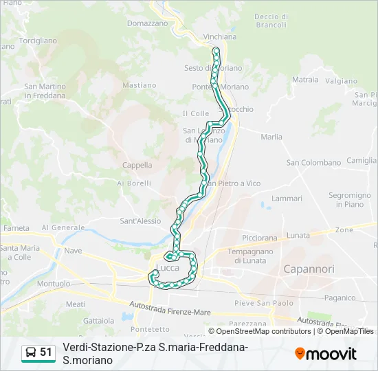 51 Bus Line Map