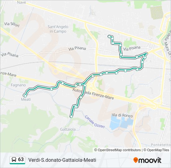 Percorso linea bus 63