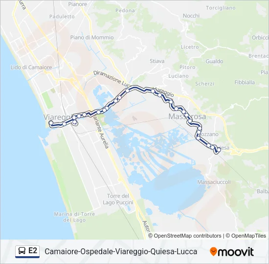 E2 Bus Line Map