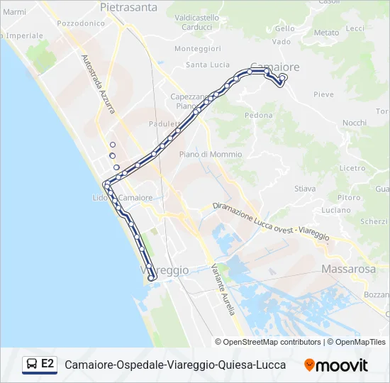 E2 Bus Line Map