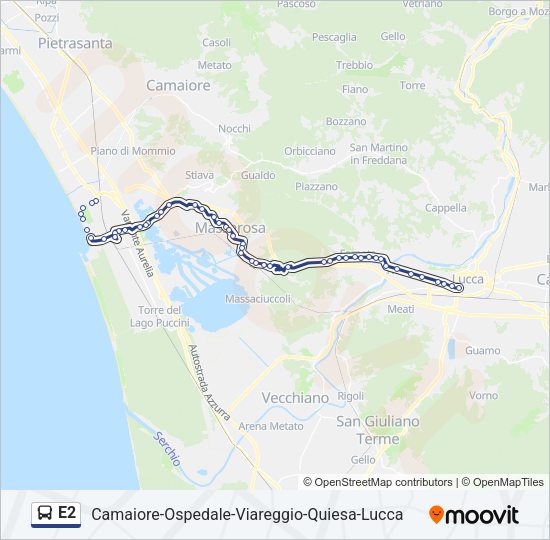 E2 Bus Line Map